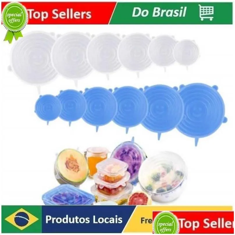 Baking & Pastry Tools New Sile Stretch Lids Reusable Airtight Food Wrap Ers Kee  Seal Bowl Stretchy Er Durable Storage Drop Deliv Dhnvx