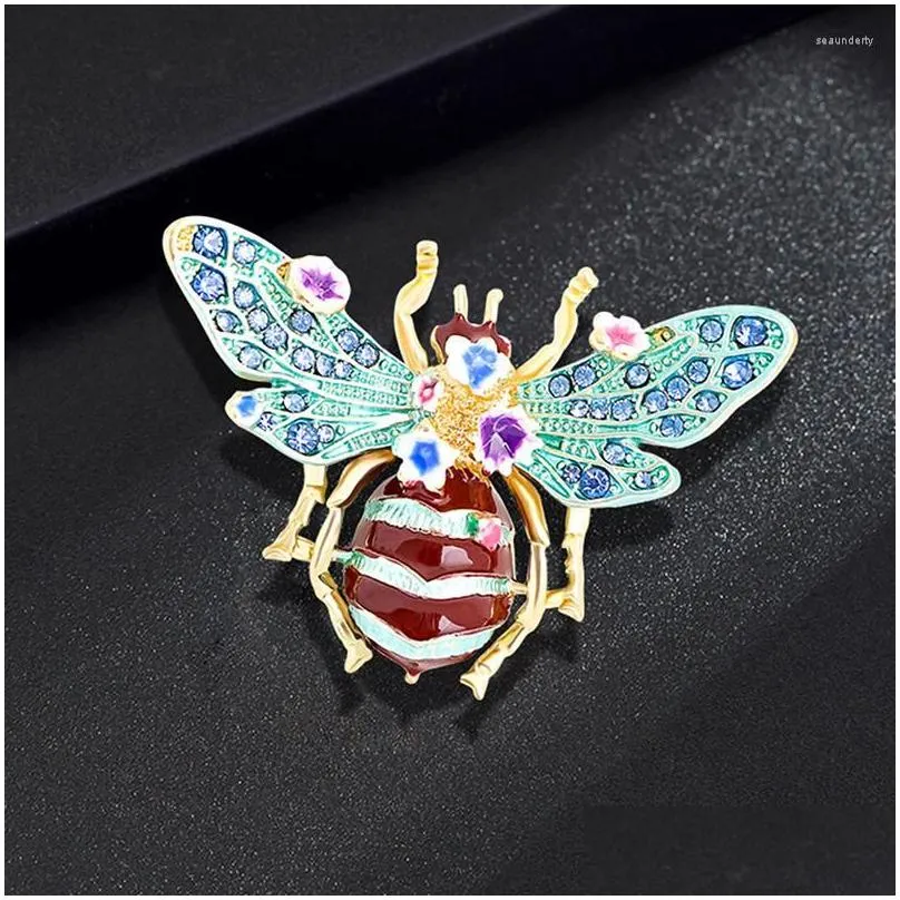 Brooches Enamel Insect Bee For Women Men Pins Brooche Banquet Gift Hat Scarf Collar Cuff