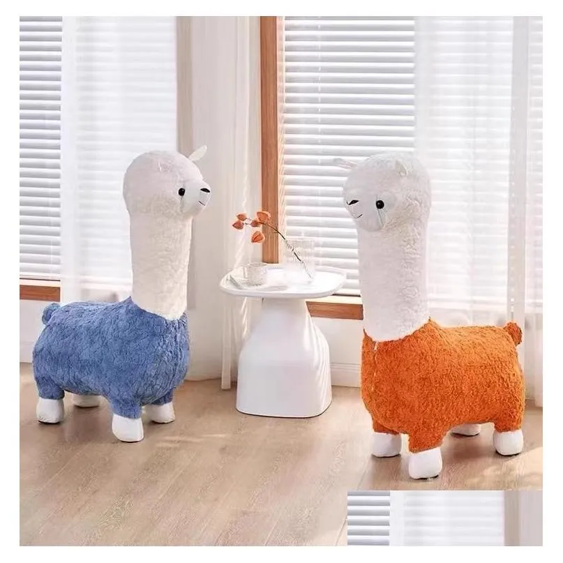 Alpaca stool Living room balcony cartoon shoe change stool Children`s casual action figure sitting room alpaca seat