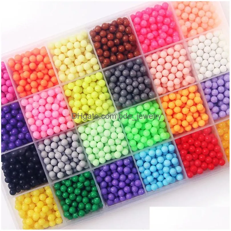 5mm magic water beads 3d diy for children puzzle kids learning and educational toys boys girls gifts montessori aquamosaic set 220715