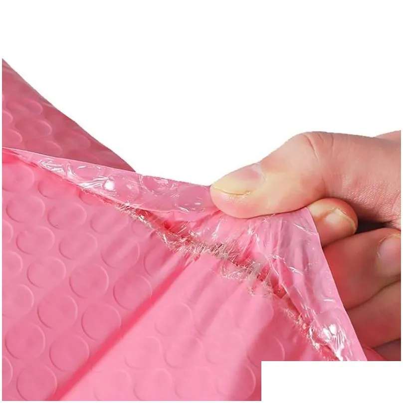 Packing Bags Wholesale Packaging Bags 50Pcs Bubble Mailers Padded Envelopes For Business K Bag 13X18Cm Pink Drop Delivery Office Schoo Dh0Rq