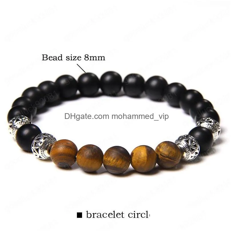 natural beads round ball charm bracelets tiger eye stone bracelet male classic jewelry