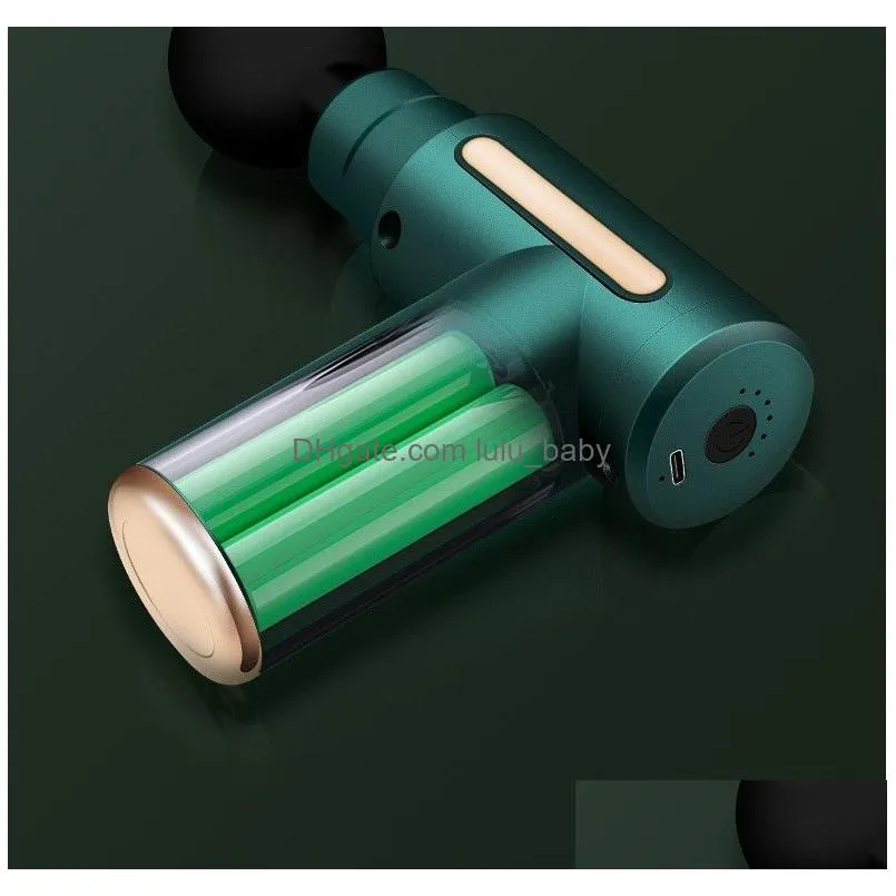 fascia massage gun muscle gun slim 6 speed button style touch screen 4 colors muscle massage relax body mini electric 4 heads 