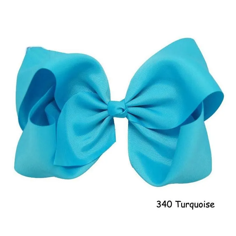 Hair Accessories 8 Inches 45 Colors Girls Hair Bows Kids Bow Hairpin Clips Large Bowknot Ribbon Headband Fashion Baby Girl Accessories Dhku9