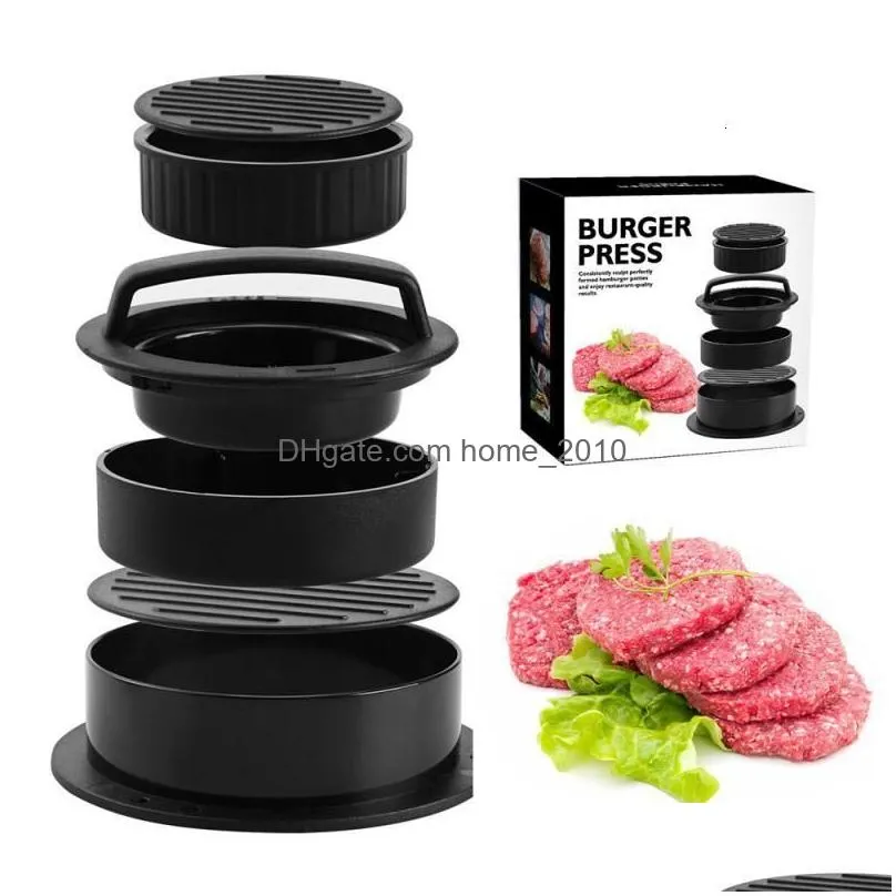 meat poultry tools 15pcs hamburger press meat pie stuffed burger press mold maker with baking paper liners round shape non-stick patty kitchen
