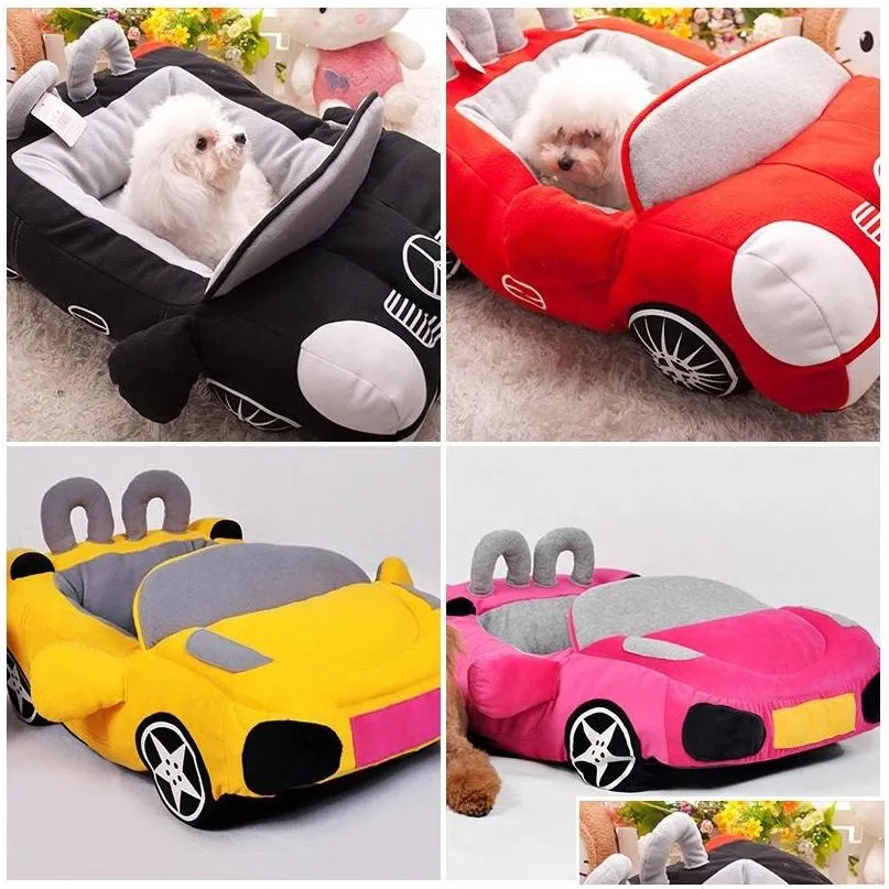 Cool Pet Dog Bed Fashion Car Shape Cat Nest Soft Puppy House Warm Cushion For Teddy Chihuahua Kennels Kitten Padded Sofa Y200330