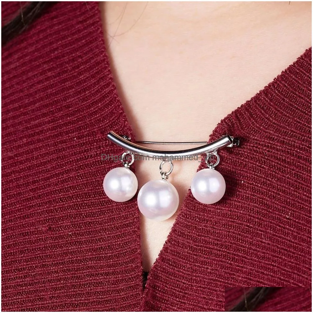 large pearl pins straps anti slip pin korean simple pearl brooch womens accessories cardigan anti wearing pins jewelry