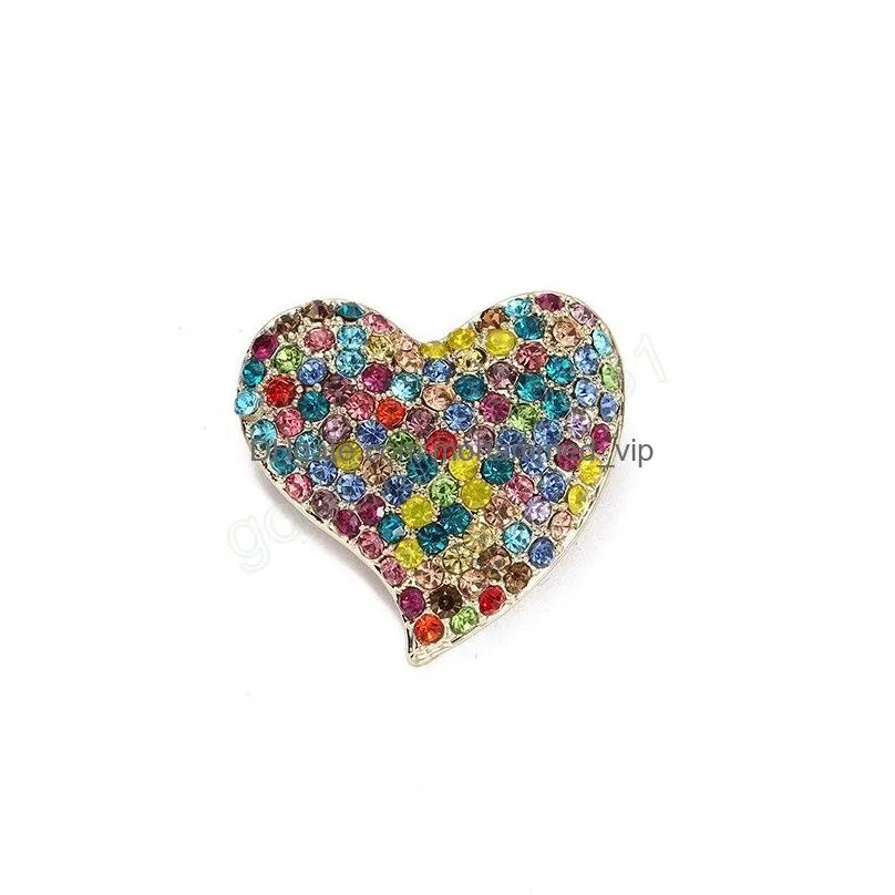 rhinestone love heart brooches for women lady classic party office brooch pin gifts clothing accessories diamond brooch