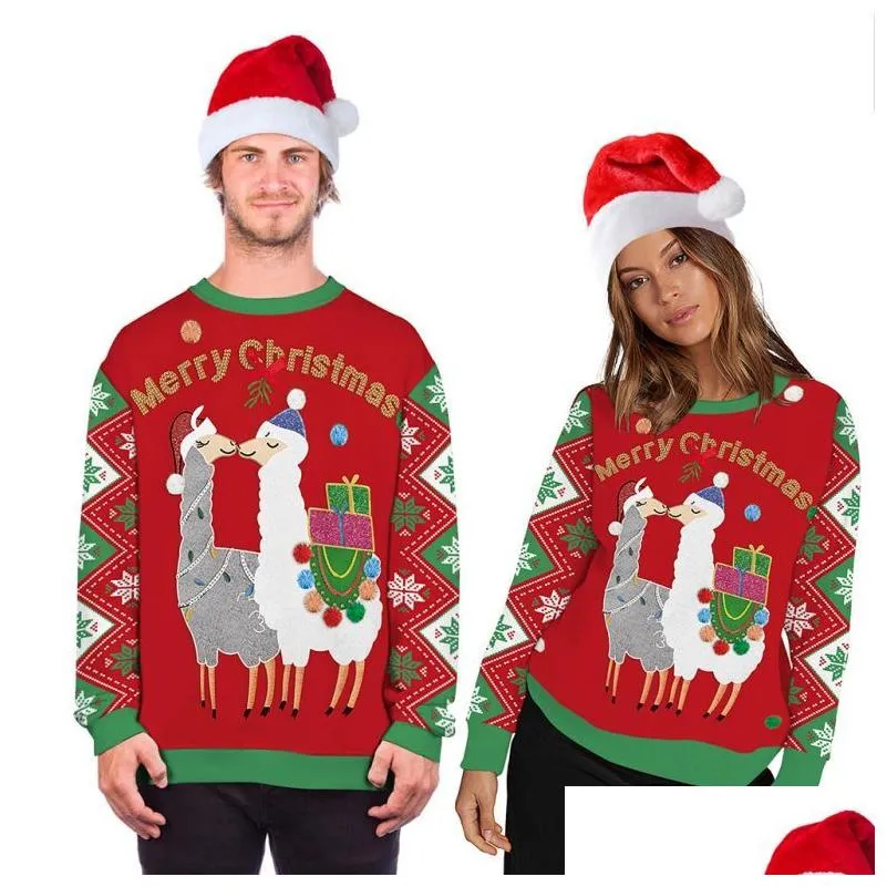 designer hoodie men designer hoodie unisex couples ugly christmas xmas sweaters round neck pullover sweatshirt 3d funny squirrel printed holiday