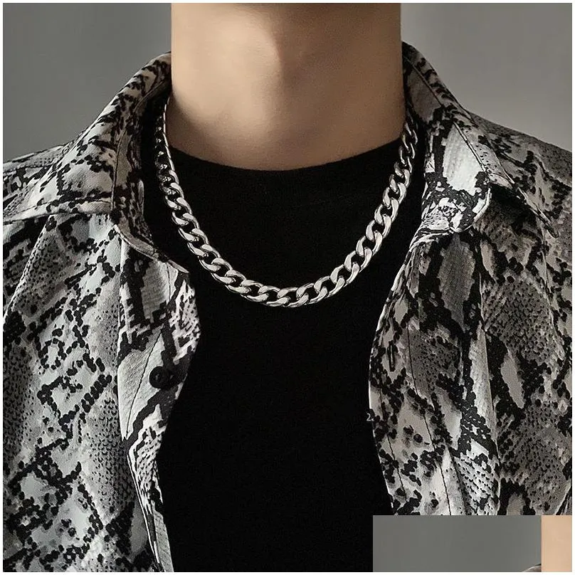 Chains Cuban Chain Necklace Men Handmade Stainless Steel Link For Drop Delivery Jewelry Necklaces Pendants Dhlvp