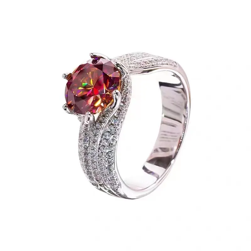 Luxury Pomegranate Red High end Exquisite Ring Diamond Ring Egg Design Ring