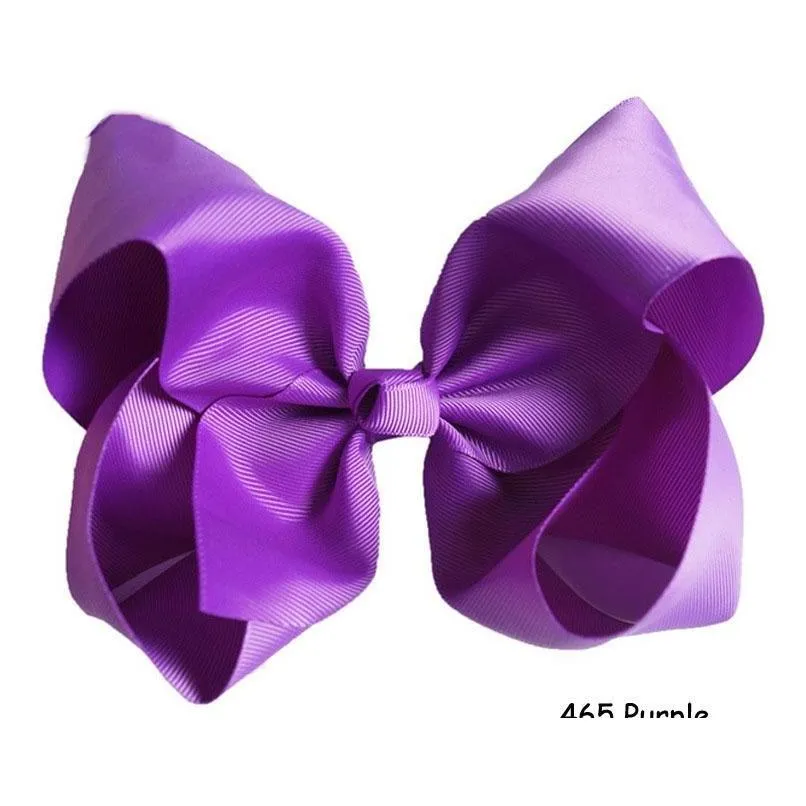 Hair Accessories 8 Inches 45 Colors Girls Hair Bows Kids Bow Hairpin Clips Large Bowknot Ribbon Headband Fashion Baby Girl Accessories Dhku9