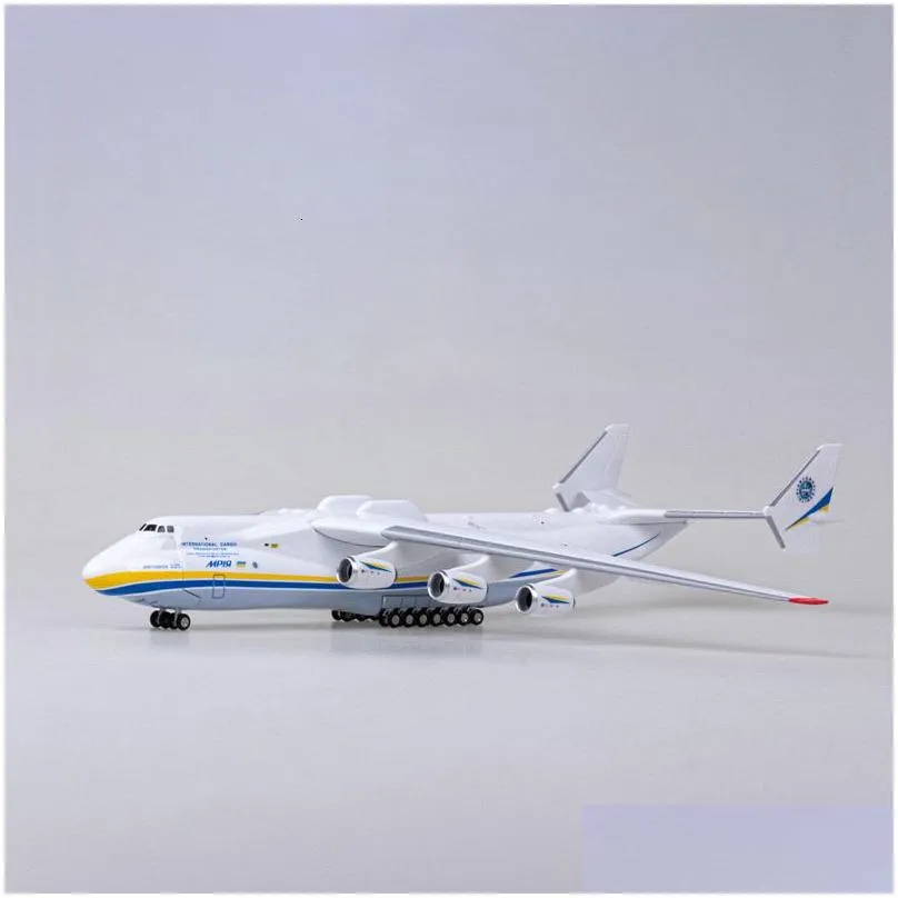 Aircraft Modle Aircraft Modle 42Cm 1/200 Antonov An-225 An225 Mriya Transport Airplane Resin Plastic Replica Model Toy Adt Fans Collec Dh4Tg