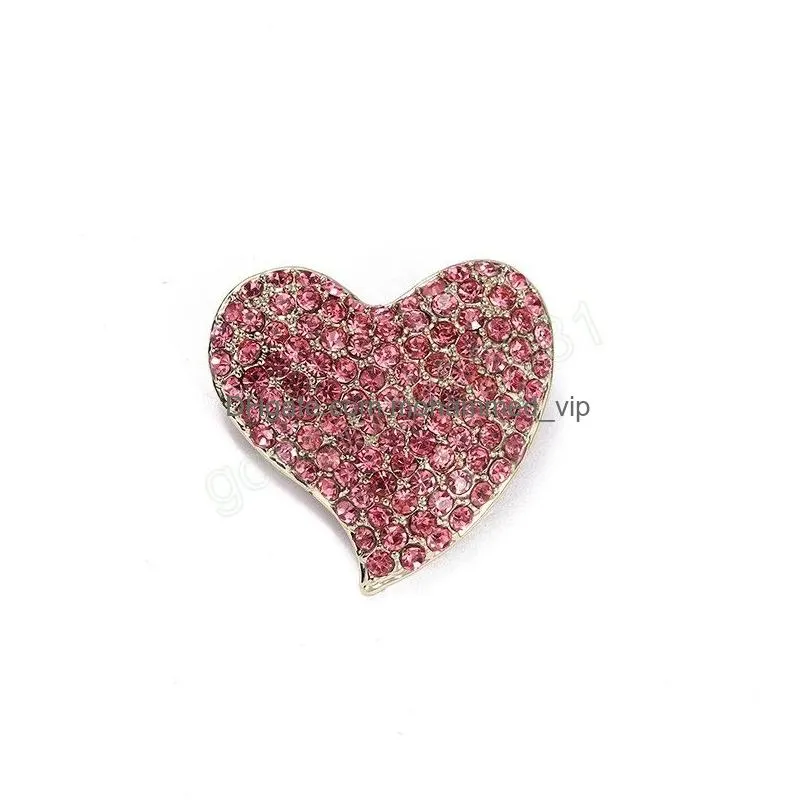 rhinestone love heart brooches for women lady classic party office brooch pin gifts clothing accessories diamond brooch