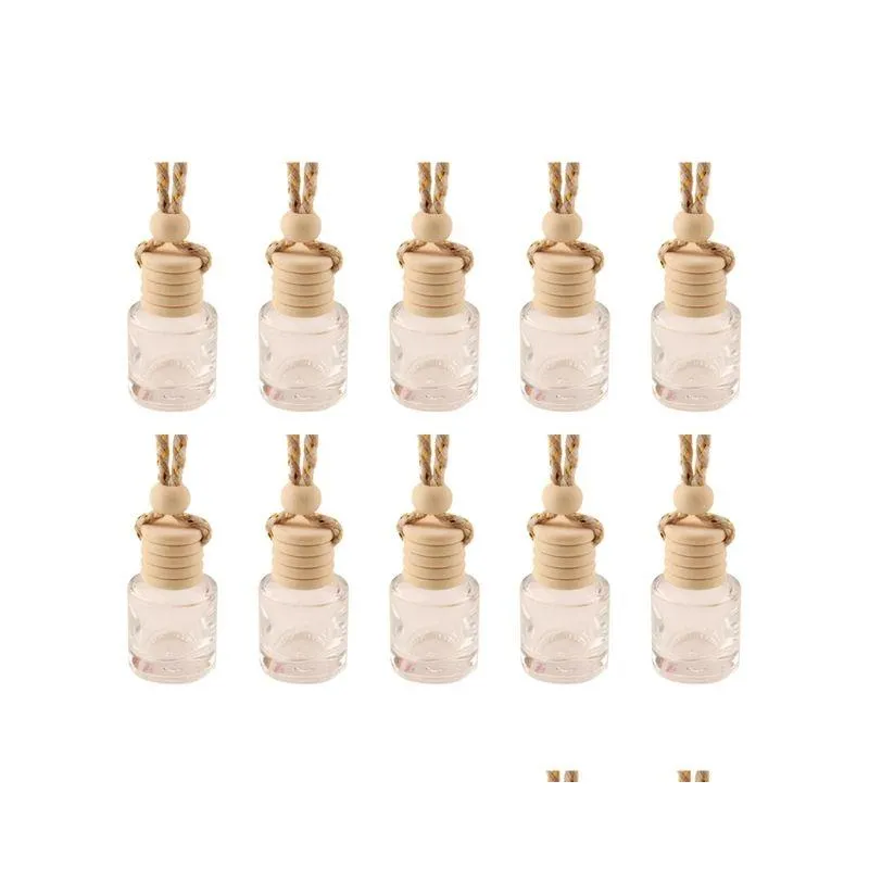 Stock Car Hanging Glass Bottle Empty Perfume Aromatherapy Refillable Diffuser Air Fresher Fragrance Pendant Ornament FY5288 0704