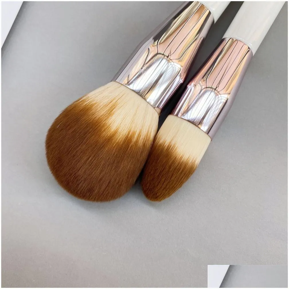 lm the powder foundation makeup brushes - soft synthetic hair large powder flawless finish cream liquid cosmetics brushes beauty tools