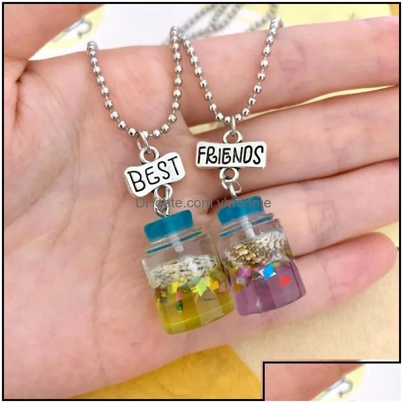 Jewelry Pendant Necklaces Children Friend Necklace Resin Shell Drift Bottle Bff 3 Jewelry Gifts For Kidspendant Drop Drop Delivery Bab Dh8D2