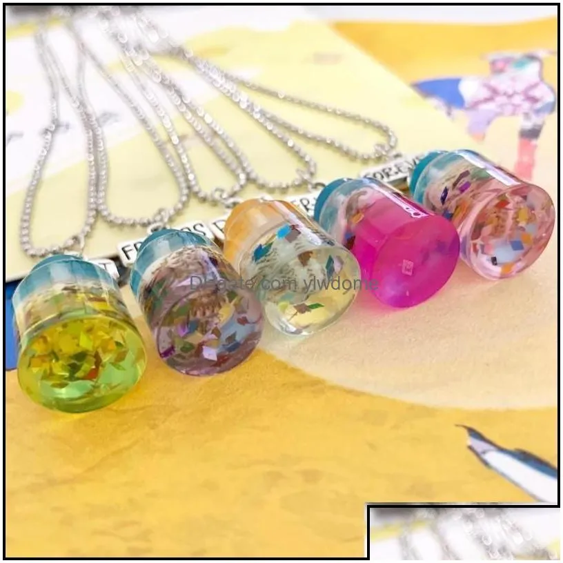Jewelry Pendant Necklaces Children Friend Necklace Resin Shell Drift Bottle Bff 3 Jewelry Gifts For Kidspendant Drop Drop Delivery Bab Dh8D2