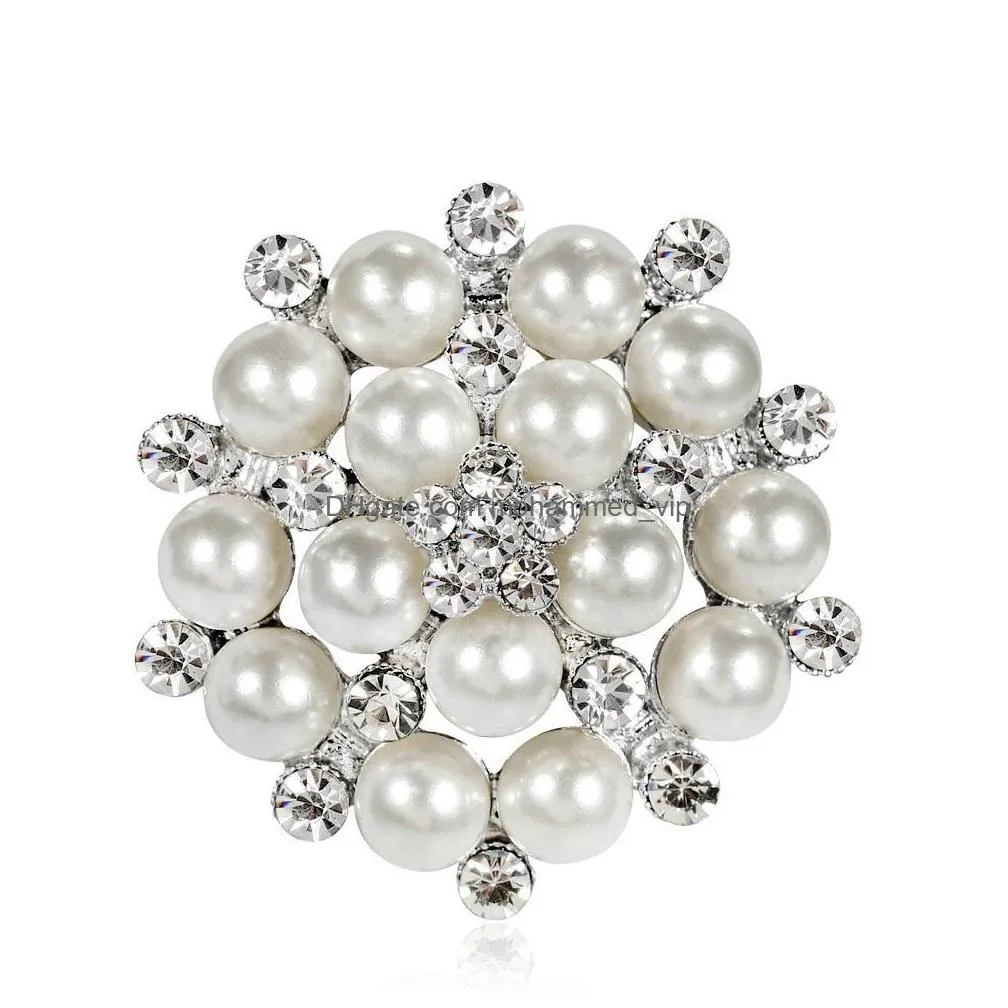 gold silver faux pearl pin brooch designer brooches badge metal enamel pin broche women luxury jewelry xmas party supplies