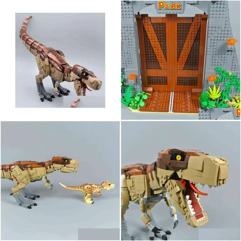 Blocks 11338 Movie Games Series Jurassic Park Blocks T. Rex Rampage 3156Pcs Bricks Model Building Kits Compatible 75936 T230103 Drop D Dhwjb