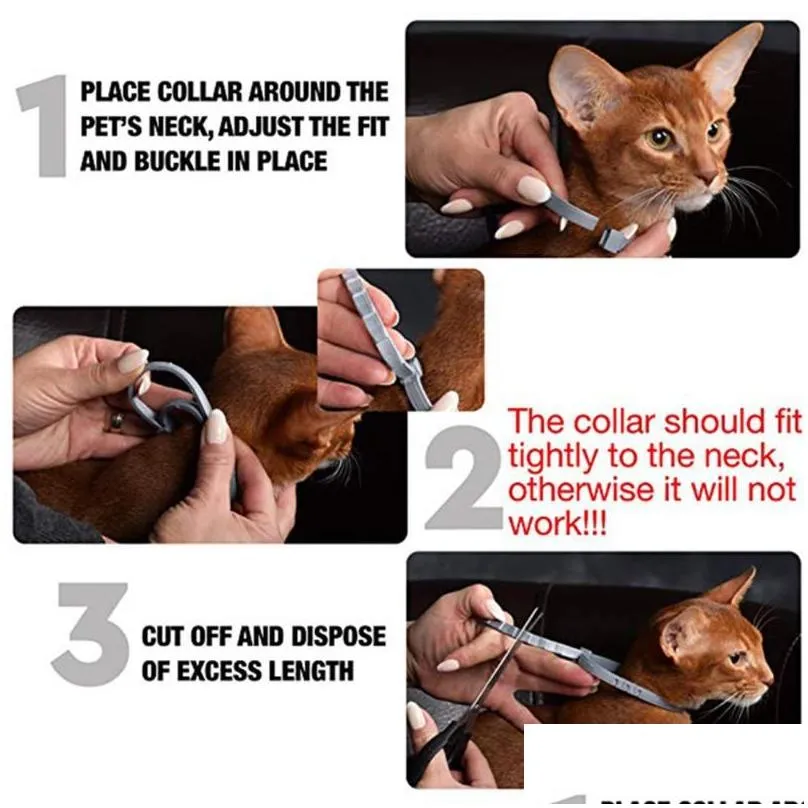 Dog & Cat Collar Tick Prevention Anti Flea Ticks Mosquitoes Silicone Adjustable Pet Accessories Supplies Collars Leashes