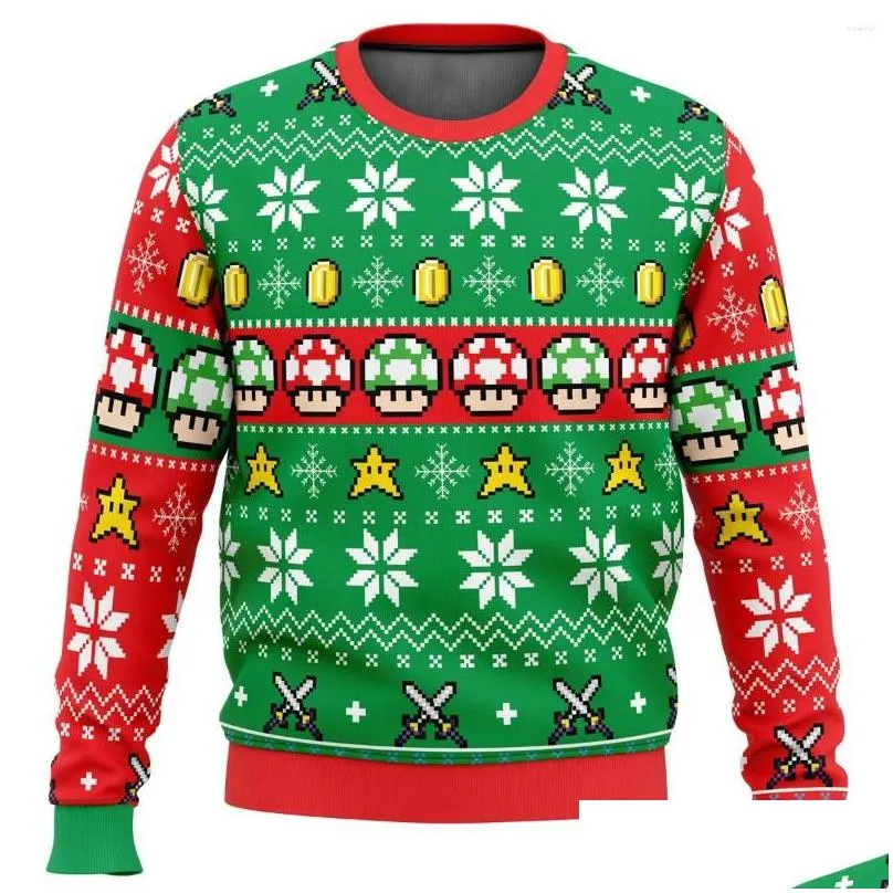 mens hoodies kart ugly christmas sweater gift santa claus pullover men 3d sweatshirt and top autumn winter clothi