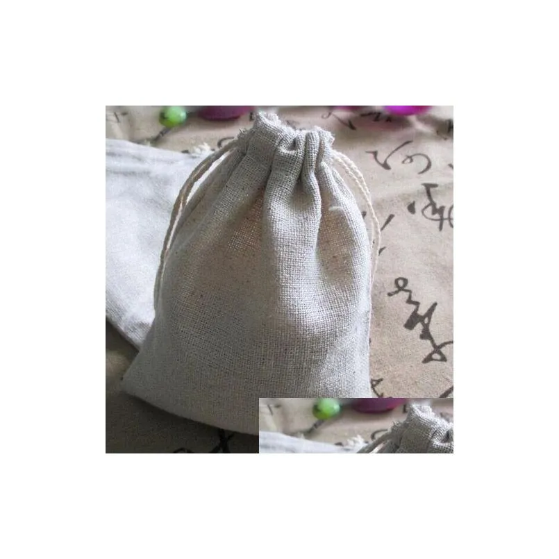 Jewelry Pouches, Bags Jewelry Linen Dstring Pouches 8X10Cm 9X12Cm 10X15Cm 13X17Cm 15X20Cm 20X30Cm Party Candy Sack Cotton Gift Packagi Dhfwr