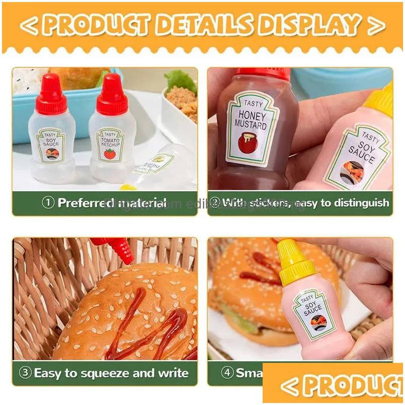  mini squeeze bottle sauce ketchup portable small salad dressing container bento box seasoning storage bottle jar accessories