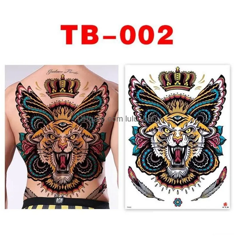 temporary tattoos full back large temporary tattoo sticker mens  king snake dragon ganesha tiger body woman waterproof fake tattoo art