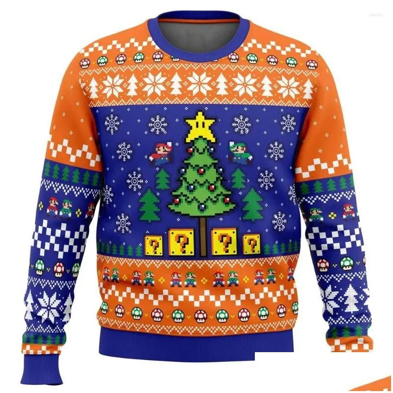 mens hoodies kart ugly christmas sweater gift santa claus pullover men 3d sweatshirt and top autumn winter clothi