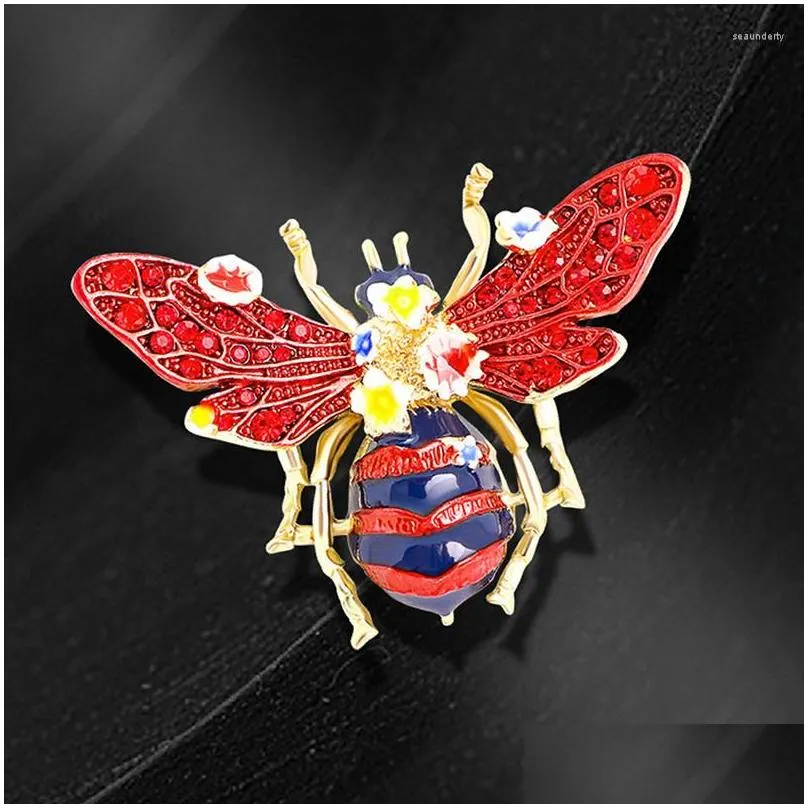 Brooches Enamel Insect Bee For Women Men Pins Brooche Banquet Gift Hat Scarf Collar Cuff