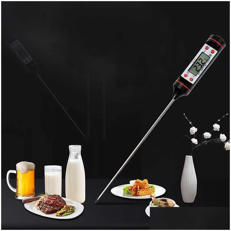 Baking & Pastry Tools New Digital Thermometer Barbecue Food Cooking Kitchen Probe Electronic Liquid G421 Drop Delivery Home Garden Kit Dhejo