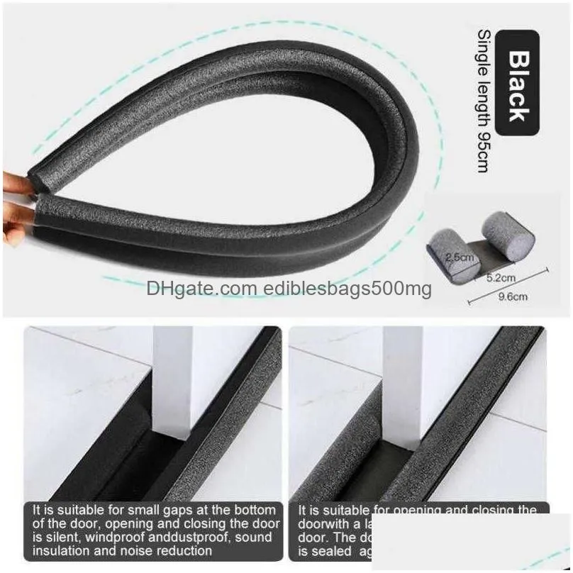  xiaomi 95cm waterproof door bottoom seal strip draught excluder stopper guard double silicone rubber foam sound insulation strip