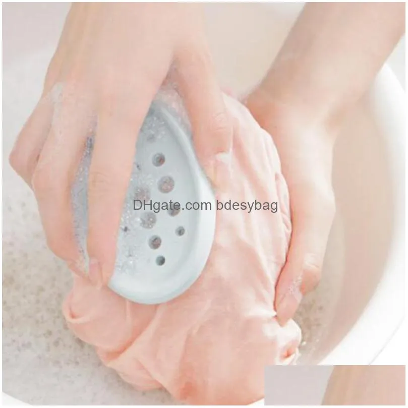 silicone soap dish silicone soap holder case dishes hollowed home travel drain toilet lid bathroom storage box wash shower lz1659