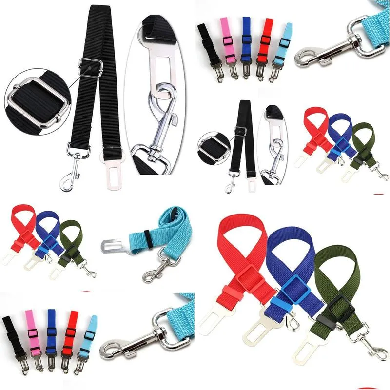 1PC Adjustable Vehicle Car Pet Dog Seat Belt Puppy Car Seatbelt Harness Lead Clip Pet Dog Supplies Safety Lever Auto