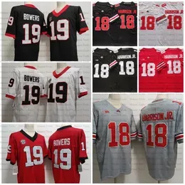 Ohio State Buckeyes 18 Marvin Harrison Jr. Football Jersey 19 Brock Bowers OSU College Mens Football Jerseys Stitched Red White Black Gray