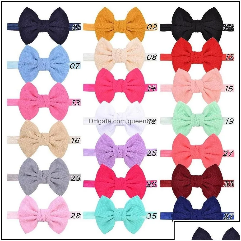 Headbands Baby Girls Headband 43 Inch Hair Bows Elastic Hairband For Born Infant Toddler Pographic Accessorie Drop Delivery Jewelry