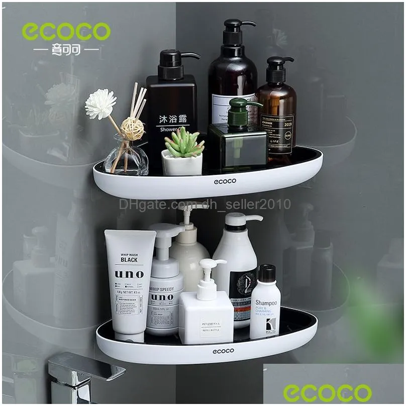 Bathroom Shelves Bathroom Shees Ecoco Triangar Corner Shelf Wallmounted Storage Rack Lotions Kitchen Organizer For Accessories Drop De Dh1Zj