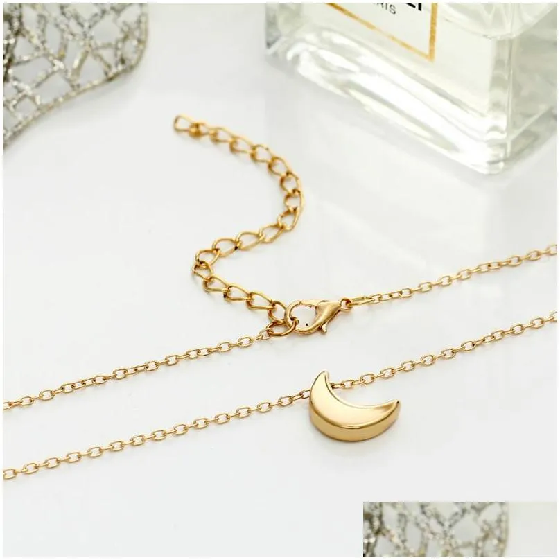 Pendant Necklaces Crescent Moon Pendnat Necklace New Necklaces For Women Girls Fashion Jewelry Drop Delivery Jewelry Necklaces Pendant Dhhmt