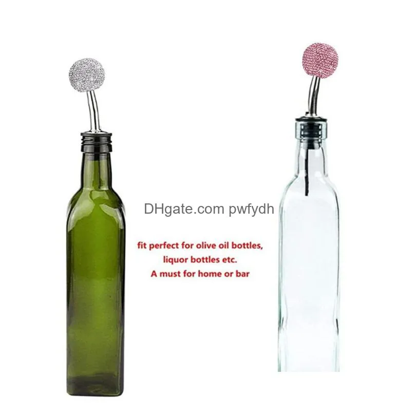 bar tools diamond red wine pourers stainless steel bottle stopper pour spout christmas decoration