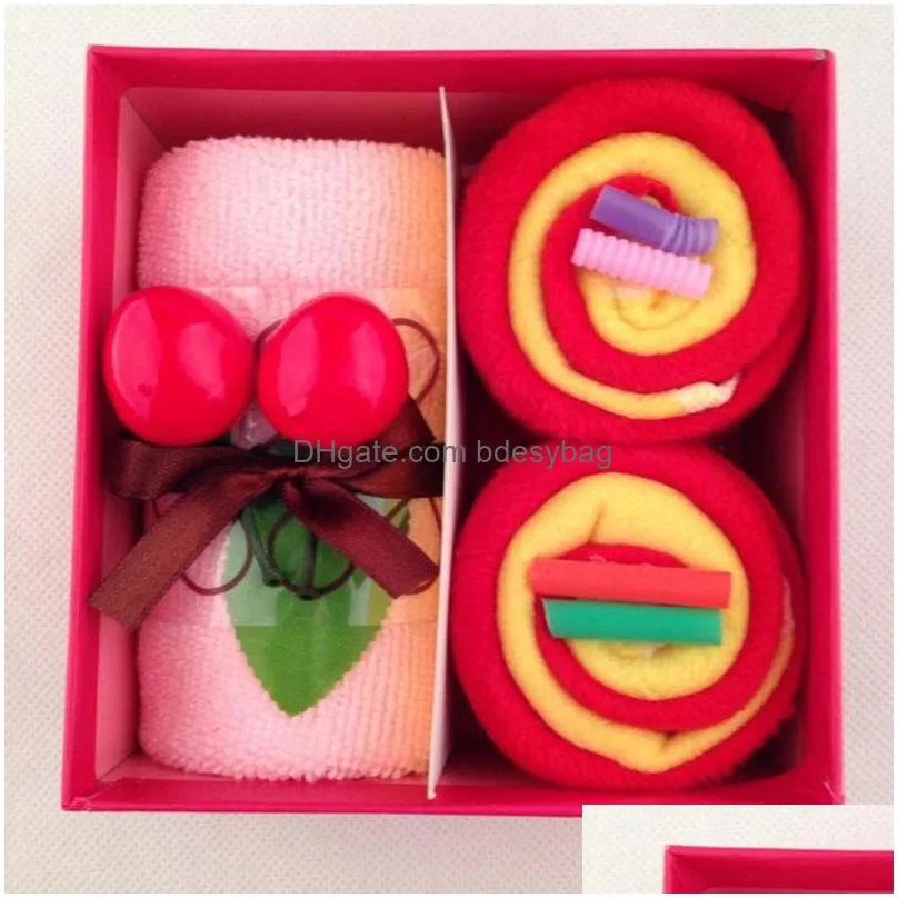 present box wedding rose flower shape superfine fiber hand face towels business promotional birthday party gifts za4629