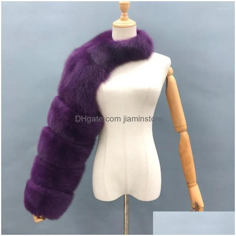Fingerless Gloves Fingerless Gloves Arrival Instagram Fashion Sier Fur Sleeve Wraps Muff Lady Genuine Neck Warmer Design Drop Delivery Dhtsj