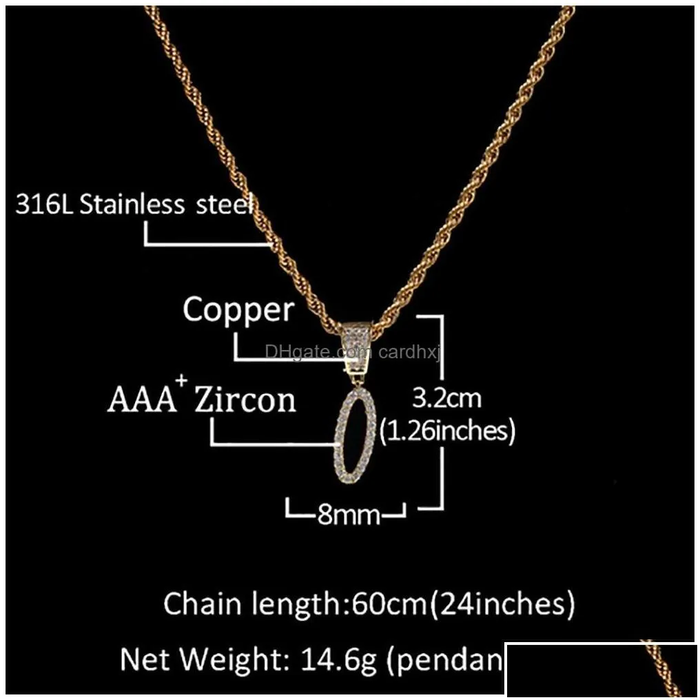 Pendant Necklaces Gold Sier Az Letters Pendant Necklaces Whos Initial Micro Letter Charm For Men Women With 24Inch Rope Chain2891677 J