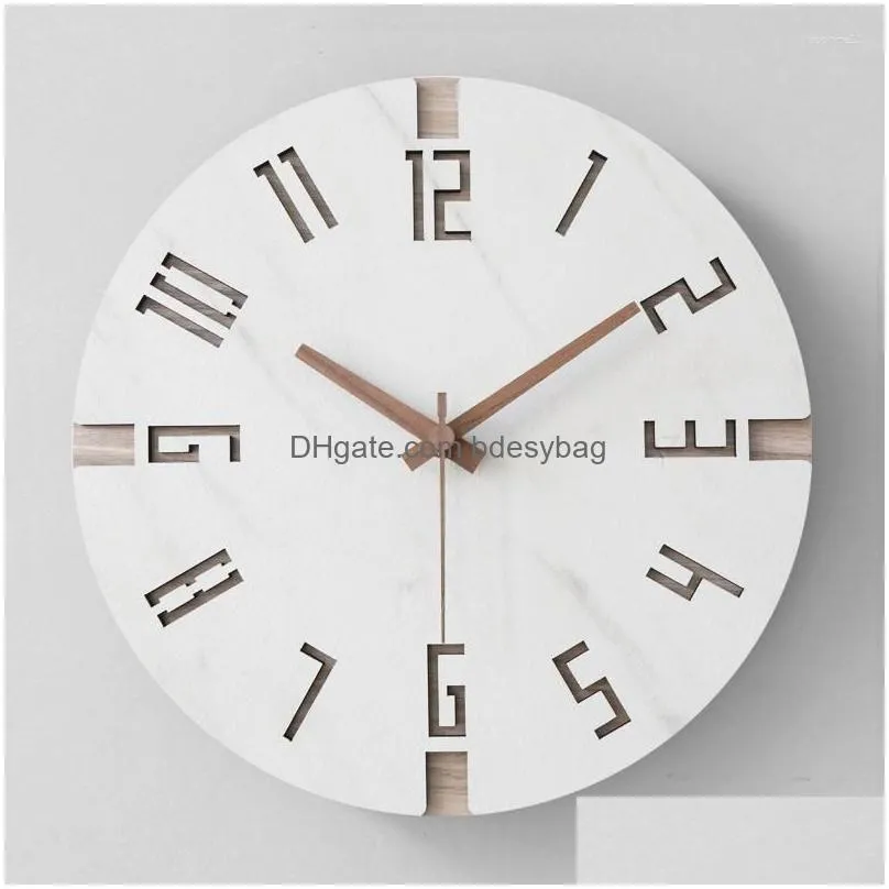 Wall Clocks Wall Clocks Quartz Hanging Wood Luxury Living Room Silent Clock Unusual Stylish Modern Horloge Decorative Drop Delivery Ho Dhtjn