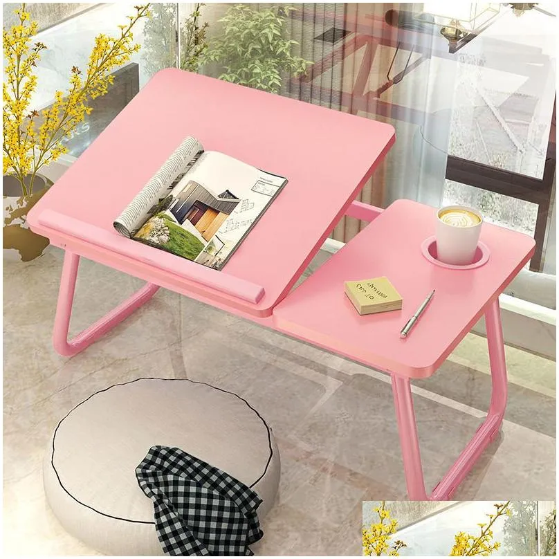 Portable Folding Laptop Desk Lazy Table Bed Sofa Small Computer Table Standing Desk Home Furniture Free Installation Laptop Desk