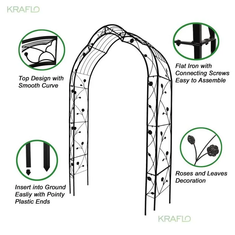 Metal Garden Arbours Assemble Freely with 8 Styles Garden Arbor Trellis Climbing Plants Support Rose Arch Outdoor Arches Wedding Arch Party Events Archway