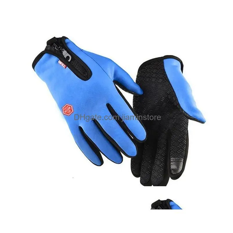 Five Fingers Gloves Five Fingers Gloves Winter For Men Women Warm Tactical Touchsn Waterproof Hiking Skiing Fishing Cycling Snowboard Dheu5