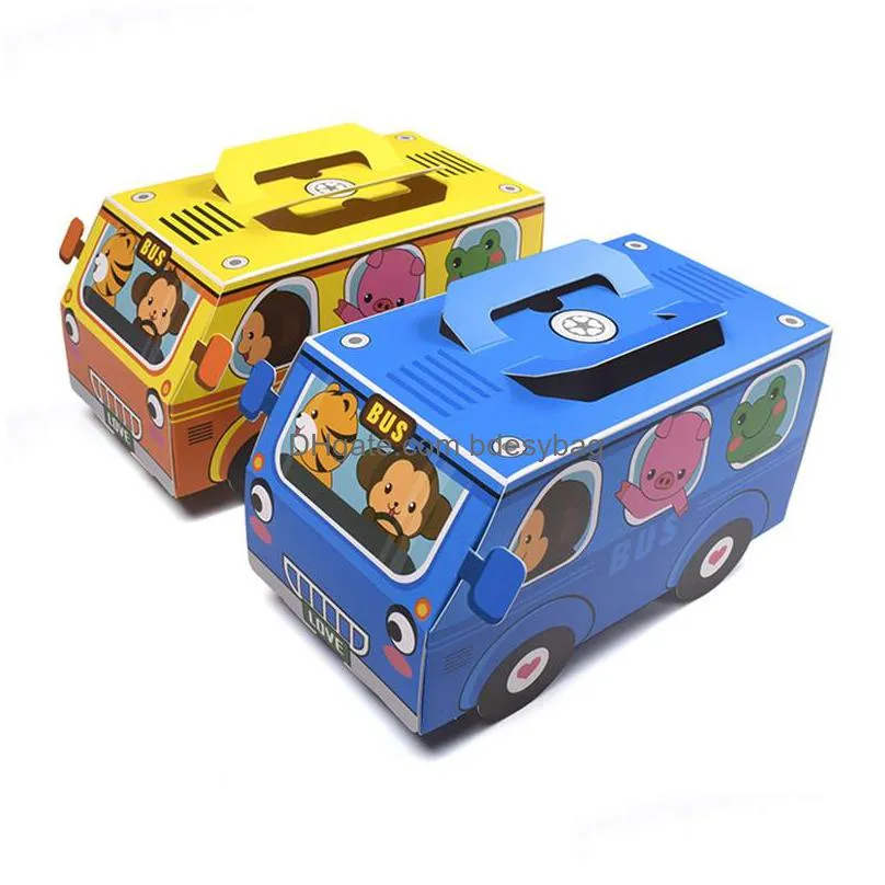 bus gift box party favor bag car candy gift box cupcake boxes birthday event party decorations pastry gift box ct0227