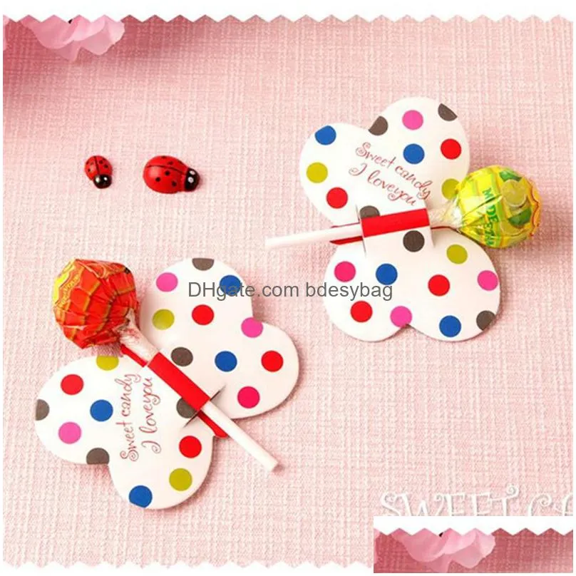 candy lollipop decoration gift cute bees ladybug butterfly design lollipop card lovely props kids birthday party candy decoration