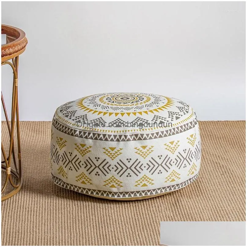 Cushion/Decorative Pillow Pillow Japanese Style Meditation Homestay Tatami Moroccan Pouf Er Unstuffed Ottoman Luxury Cotton Footstool Dhjrm